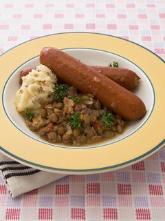 ソーセージとレンズ豆の煮込み-レシピのメイン写真
