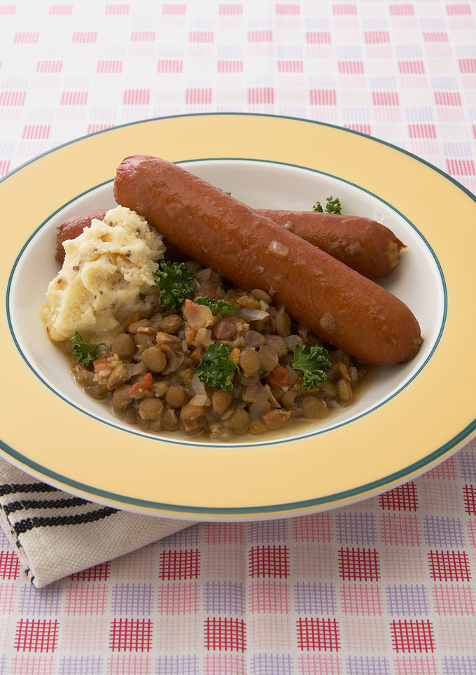 ソーセージとレンズ豆の煮込み-レシピのメイン写真