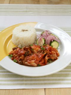 20分で作る!鶏肉のトマト煮込み献立-レシピのメイン写真
