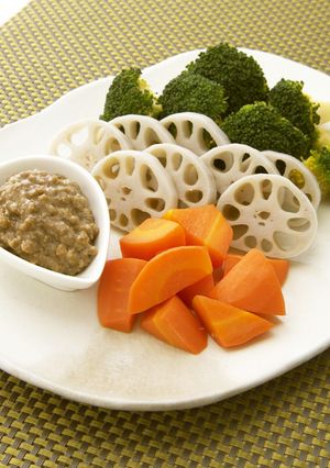 温野菜の肉みそがけ-レシピのメイン写真