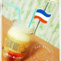 รูปของ オランジーナで★プルプルクリームソーダ