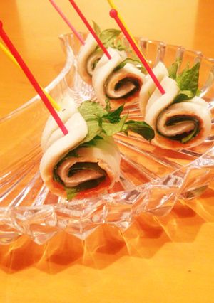 夏のつまみに 簡単 しそちくわロール-レシピのメイン写真