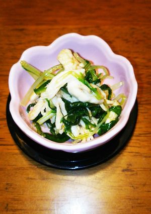 水菜とささみの柚子ドレッシングあえ-レシピのメイン写真