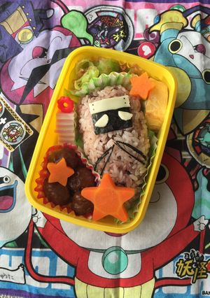 妖怪ウォッチ☆雑穀米でジミー☆キャラ弁-レシピのメイン写真