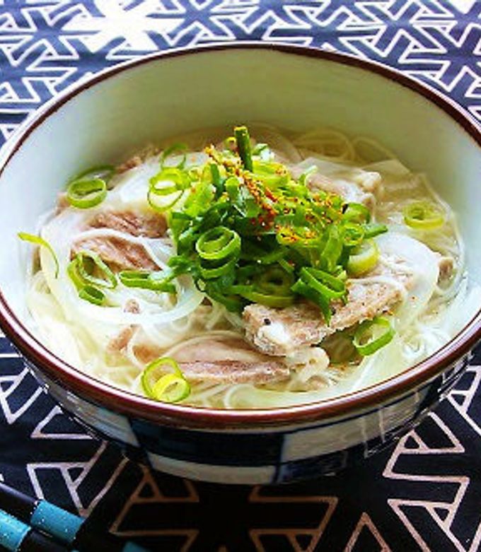 肉の下茹で汁使用☆豚ネギ塩にゅう麺！-レシピのメイン写真