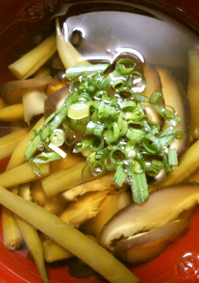 簡単　早い！いんげんと　椎茸のお吸い物-レシピのメイン写真