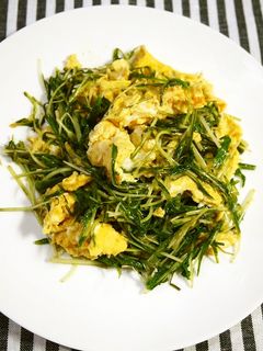 簡単!水菜と卵のさっぱり炒め-レシピのメイン写真