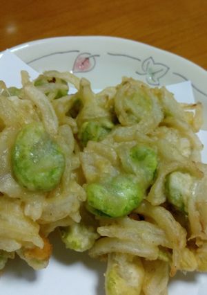 金麦のCMのそら豆のかき揚げ作ってみたぁ-レシピのメイン写真