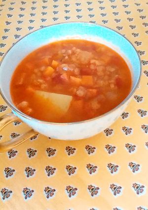 レンズ豆とトマトのスープ-レシピのメイン写真