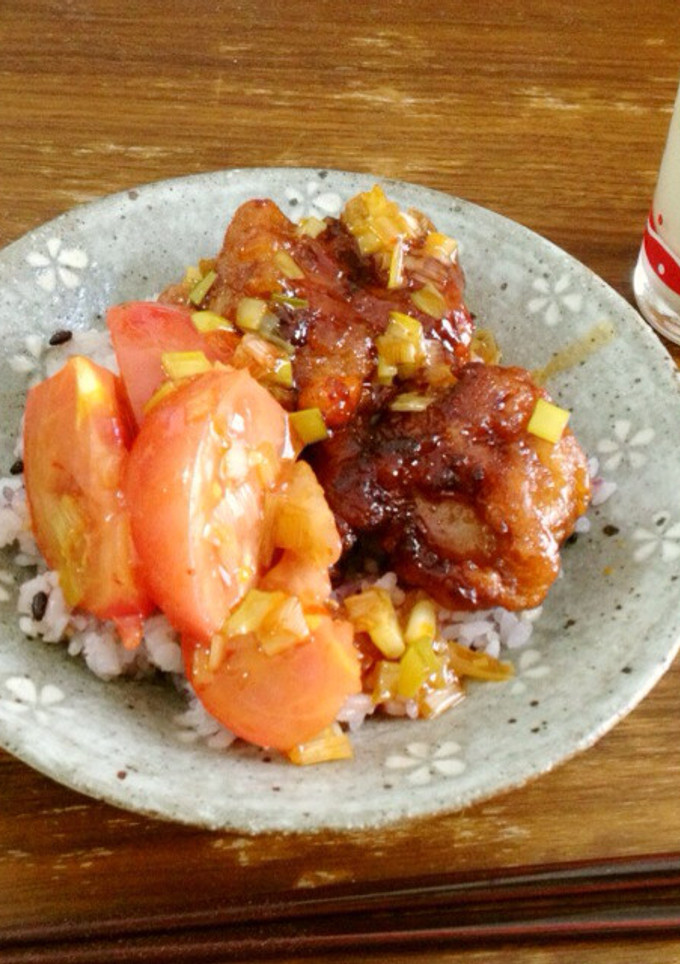 唐揚げとトマトの甘酢あんかけ丼-レシピのメイン写真