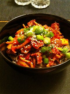 豚キムチぶっかけ蕎麦☆-レシピのメイン写真