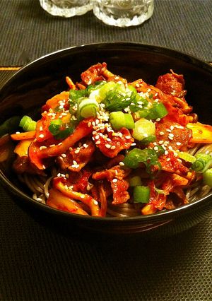 豚キムチぶっかけ蕎麦☆-レシピのメイン写真