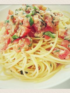 トマトとバジルの冷製パスタ-レシピのメイン写真