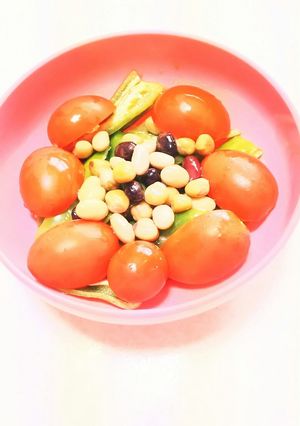 ピーマントマトポン酢豆サラダ-レシピのメイン写真