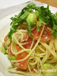 簡単☆トマトとアボガドとツナの冷製パスタ-レシピのメイン写真