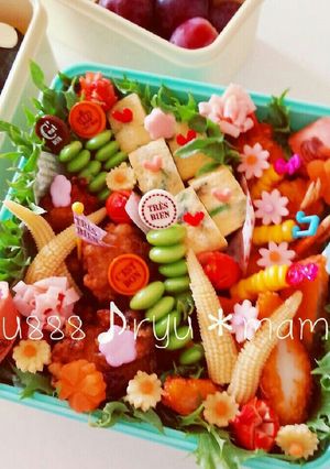 春の親子遠足♪カラフルお弁当♡おかずの段-レシピのメイン写真