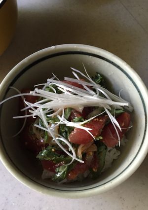 簡単！！マグロとイカの韓国風丼-レシピのメイン写真
