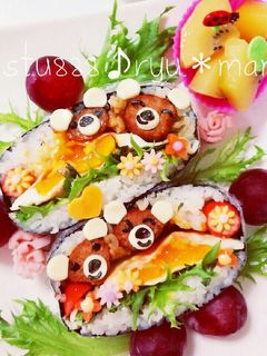 ミートボールでくまさんおにぎらず♡-レシピのメイン写真