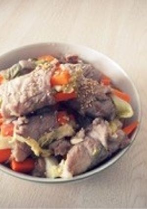 人参とキャベツの豚肉巻(酢風味)-レシピのメイン写真