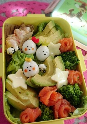 キャラ弁 うずらの卵でヘルシーサラダ弁当-レシピのメイン写真