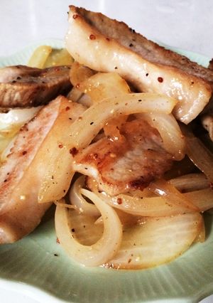 ラク旨＊豚肉・玉ねぎハニーマスタード炒め-レシピのメイン写真