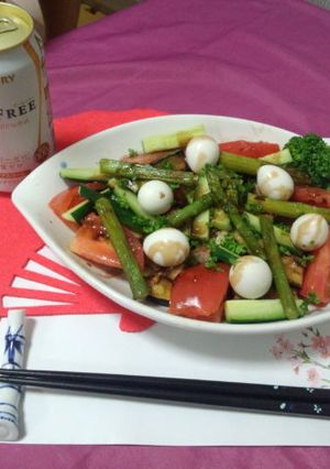 アスパラと夏野菜の今日の1品サラダ-レシピのメイン写真