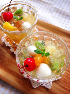 ひんやり*ヨーグルト白玉フルーツポンチ-レシピのメイン写真