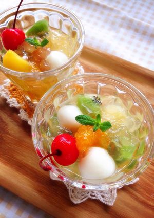 ひんやり＊ヨーグルト白玉フルーツポンチ-レシピのメイン写真
