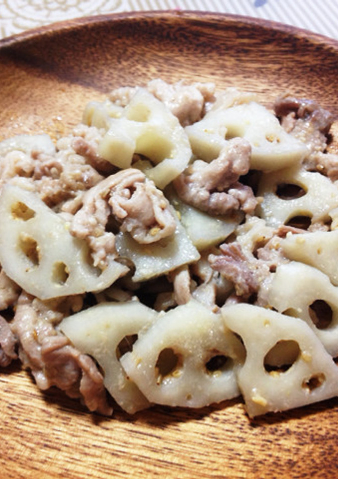 豚肉とれんこんのゴマみそ炒め-レシピのメイン写真