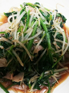 我が家のほうれん草ともやしの炒め物-レシピのメイン写真