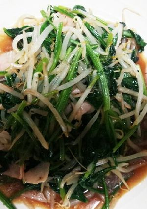 我が家のほうれん草ともやしの炒め物-レシピのメイン写真