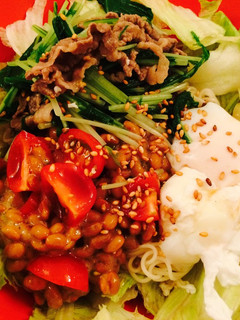 簡単冷しゃぶサラダそうめんランチ♪-レシピのメイン写真