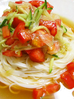 さっぱり~!とまとぶっかけそうめん。-レシピのメイン写真