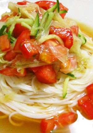 さっぱり～！とまとぶっかけそうめん。-レシピのメイン写真