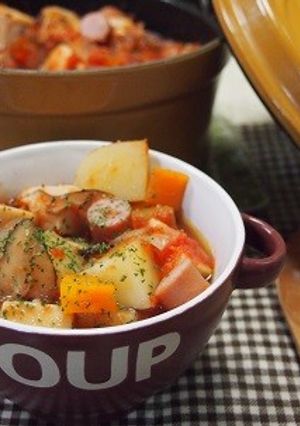 高野豆腐と干し椎茸のミネストローネスープ-レシピのメイン写真
