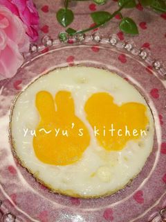 うさちゃんと♡ハートの♡目玉焼き〜裏技♬-レシピのメイン写真