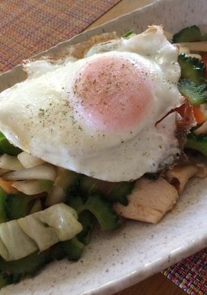 ゴーヤと鶏胸肉の和風炒め-レシピのメイン写真