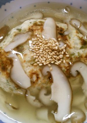 大葉入り！椎茸の塩ダレ 豆腐ハンバーグ-レシピのメイン写真