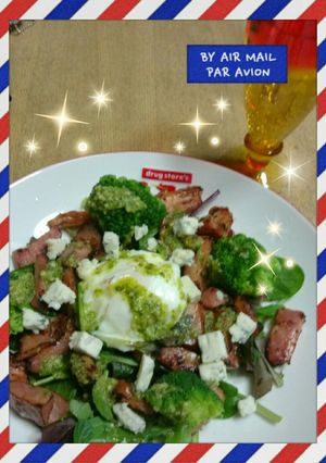 ブルーチーズとベーコンバジルソースサラダ-レシピのメイン写真