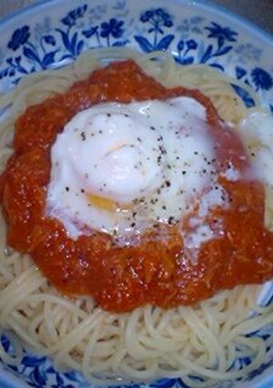 ☆トマツナクリームパスタの卵のっけ☆-レシピのメイン写真
