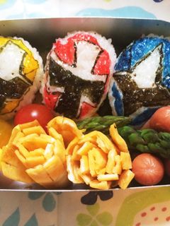 ニンニンジャーおにぎり弁当 キャラ弁-レシピのメイン写真