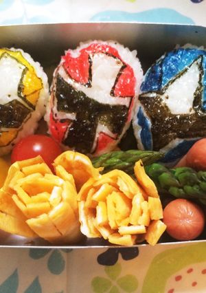 ニンニンジャーおにぎり弁当 キャラ弁-レシピのメイン写真