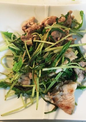 水菜と豚肉の パッパッと炒め-レシピのメイン写真