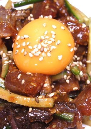 簡単！ カツオのタタキのユッケ-レシピのメイン写真