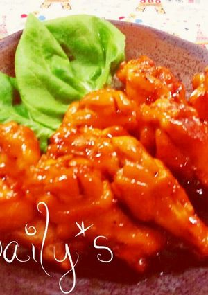 手羽元の黒酢煮♬-レシピのメイン写真