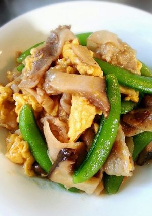 スナップえんどうと豚肉のオイスター炒め♡-レシピのメイン写真
