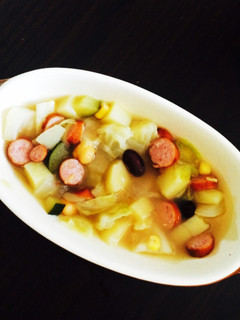 具だくさん!7種野菜とお豆の食べるスープ-レシピのメイン写真