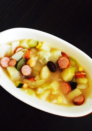 具だくさん!7種野菜とお豆の食べるスープ-レシピのメイン写真