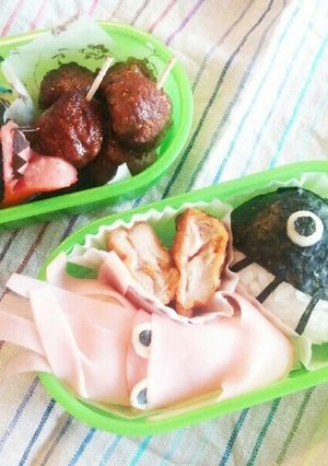 クジラとダイオウイカ弁当-レシピのメイン写真