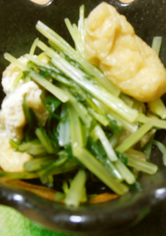 簡単☆水菜と油揚げの煮びたし-レシピのメイン写真